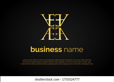 Único y lujoso AE para el logotipo de carta inicial para su empresa, empresa, asociación. Plantilla De Logotipo De Alfabeto Preparada Para Su Uso, Logo Inicial Moderno