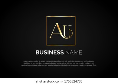 Unique luxury Au monogram for Initial Letter Logo For Your Company, Business, Association. Alphabet Logo Template Ready For Use, Modern Initial Logo