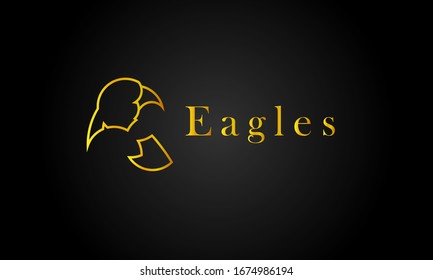 Unique and luxury eagle logo design