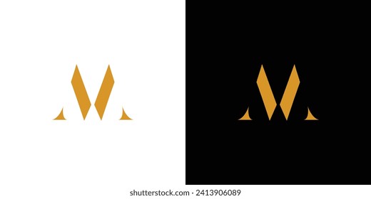 Unique and luxury  letter M  initials logo design 2