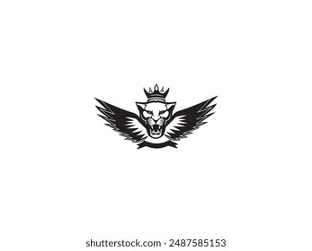 Unique Luxury lion king logo vector design
