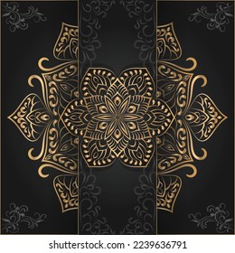 Unique and luxury mandala background in golden color for invitation and other work.