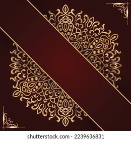 Unique and luxury mandala background in golden color for invitation and other work.