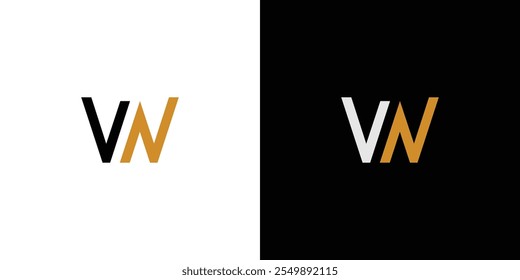Einzigartiges und luxuriöses WN Logo Design