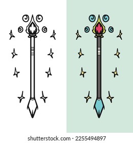 Icono de varita mágica única, archivo vector editable para todas sus necesidades gráficas