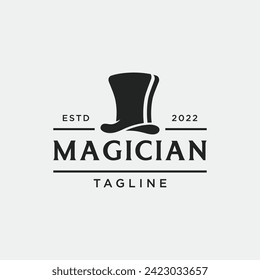 Unique magician hat logo design with creative ideas.