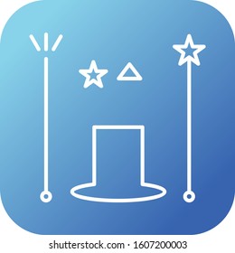 Unique Magician Vector Line Icon