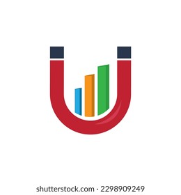 Unique Magnet Logo Design Vector