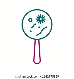 Unique Magnified Bacteria Vector Line Icon