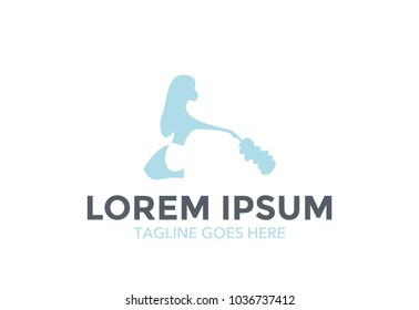 unique maid logo. cleaning service. house maid. vector illustration