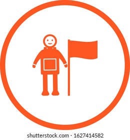 Unique Man With Flag Vector Glyph Icon