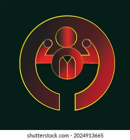 unique man logo with vector,Y letter logo