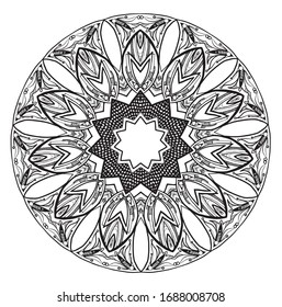 Unique mandala design. Beautiful multicolor kaleidoscope texture