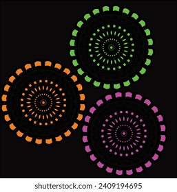 unique mandala design with black background