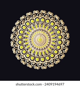unique mandala design with black background