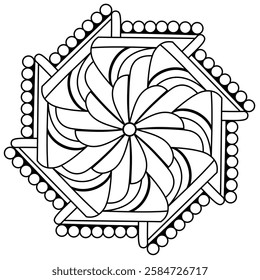 unique mandala design for coloring book, creative and trendy mandala art for henna design, wall art
