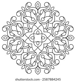 unique mandala design for coloring book, creative and trendy mandala art for henna design, wall art
