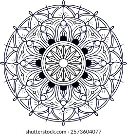 Unique mandala design featuring intricate patterns and perfect symmetry for any project