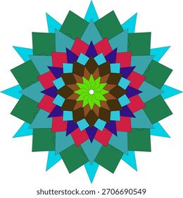 Unique Mandala Geometric Flower Abstract Art With Bright Patterns