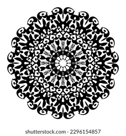 Unique mandala ornament vector for Islam, Arabic, Indian, Moroccan, Turkish ottoman motifs Coloring page. Flower Mandala vector illustration. Ornamental round doodle flower.