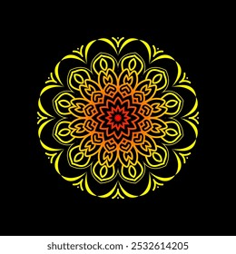 Unique mandala outline design illustration