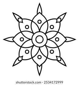 Arte de línea de Vector Mandala único para diseñadores gráficos