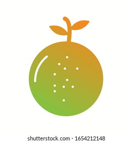 Icono de glifo de vectores de mandarina único