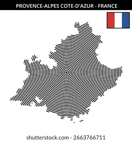 Projeto de mapa único com destaque para Provence-Alpes Cote d'Azur