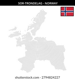 the unique map design of Sor-Trondelag in Norway with
