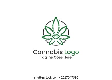 Logo único de la marihuana. Limpio, ordenado y adecuado para su uso en diversos soportes.