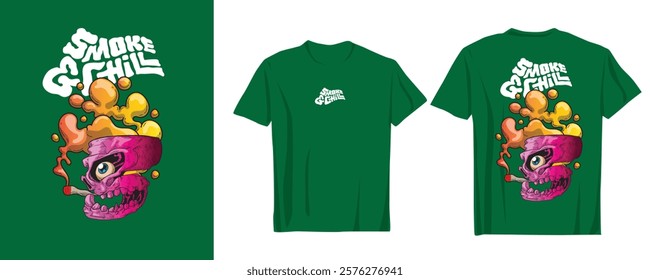 Unique marijuana themed graphic with a cool and edgy vibe. Designed to stand out on t-shirts or other apparel