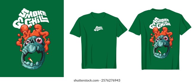 Unique marijuana themed graphic with a cool and edgy vibe. Designed to stand out on t-shirts or other apparel