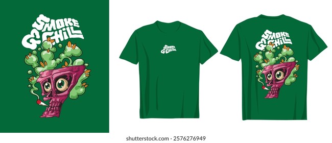 Unique marijuana themed graphic with a cool and edgy vibe. Designed to stand out on t-shirts or other apparel