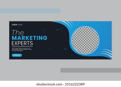 Unique the  marketing experts Facebook cover design organic and ellipse shape