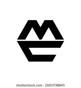 Unique MC CM Hexagon Logo  Modern Letter Shape Branding