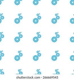 Unique Mechanism white and blue seamless pattern for web design. Vector symbol