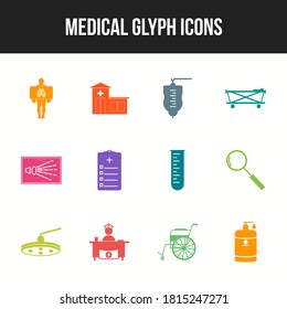 Unique Medical Glyph icon set