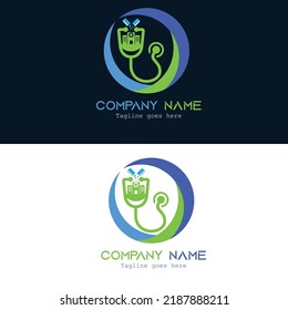 unique medical logo vector for any business especially for medical and health care, pharmacy, hospital, clinic, etc.abstract medical halth care icon with stethoscope and medicine vector illustration