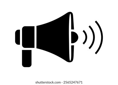 Unique megaphone speaker design symbolizing public address and amplification, megaphone speaker icon, loudspeaker communication symbol, public speaking megaphone, media announcement icon