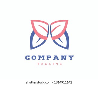 unique and memorable leaves logo featuring a butterfly design, It would be perfect for any Eco, natural , environment, or related services.