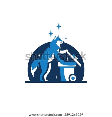 unique and memorable logo of wolf cleaning