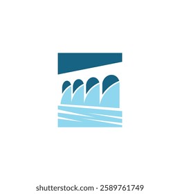 unique and memorable vector logo of water dam