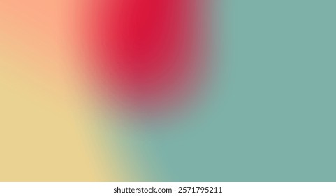 a unique mesh gradient with a blend of colors. It transitions from soft beige on the left to a muted teal on the right, with a prominent central red accent that gradually blends into its surroundings.