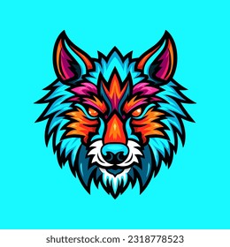 Unique and mesmerizing wolf head illustration, hand drawn with intricate details. Perfect for logo designs that exude power and wild spirit