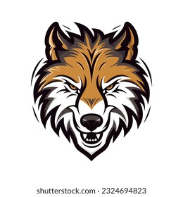 Unique and mesmerizing wolf head illustration, hand drawn with intricate details. Perfect for logo designs that exude power and wild spirit