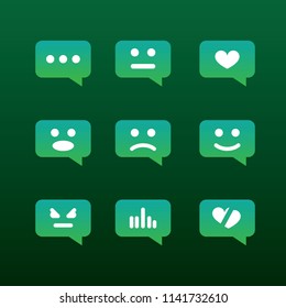 Unique messaging icons. Flat design. Vector illustration. 