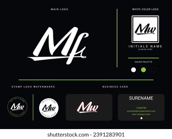 Unique Mf Logo Template, Minimalist Mf fm Logo Icon Design For Business or Finance 