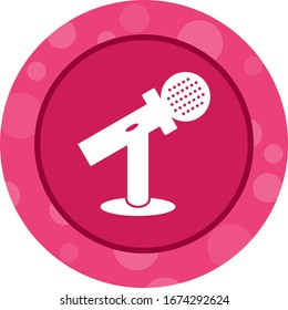 Unique Mic ON Stand Vector Glyph Icon