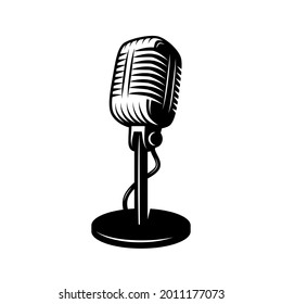 unique microphone illustration with a silhouette concept