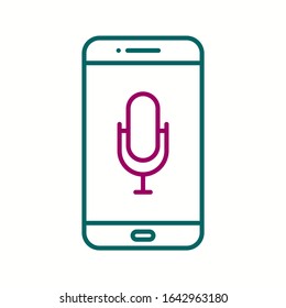 Unique Microphone Vector Line Icon